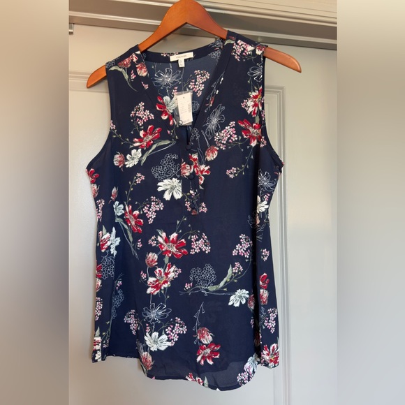 Floral Print Button Front Tank Brand: Maurices - Picture 2 of 6